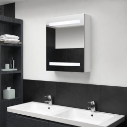 LED-Bad-Spiegelschrank Glänzendes Weiß 50x14x60 cm