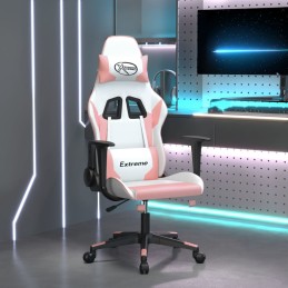 Gaming-Stuhl Weiß und Rosa...