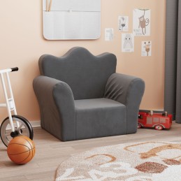 Kindersofa Anthrazit Weich...