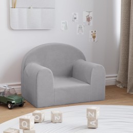 Kindersofa Hellgrau Weich...