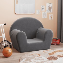 Kindersofa Anthrazit Weich...