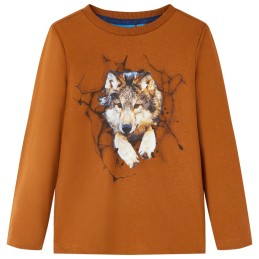 Kinder-Langarmshirt Cognac 128