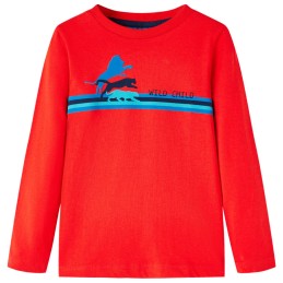 Kinder-Langarmshirt Rot 140