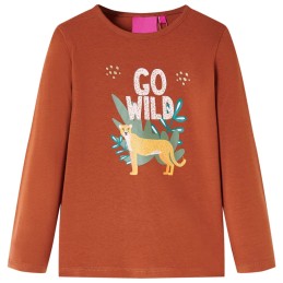 Kinder-Langarmshirt Cognac 128