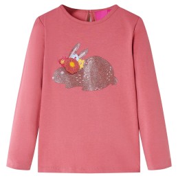 Kinder-Langarmshirt Altrosa...