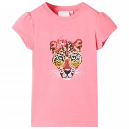 Kinder-T-Shirt Neonrosa 140