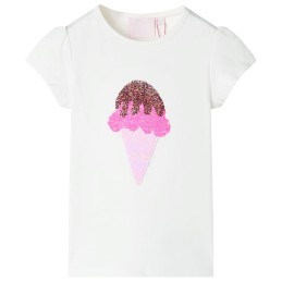 Kinder-T-Shirt Ecru 104