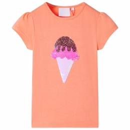 Kinder-T-Shirt Neonorange 128