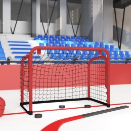 Hockeytor mit Netz Rot &...