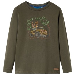 Kinder-Langarmshirt Khaki 140