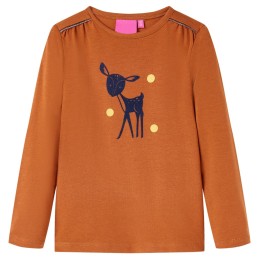 Kinder-Langarmshirt Cognac 116