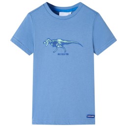 Kinder-T-Shirt Mittelblau 140