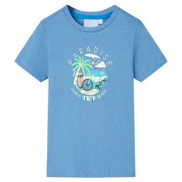 Kinder-T-Shirt Mittelblau 92