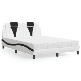 Bett mit Matratze Weiß und...