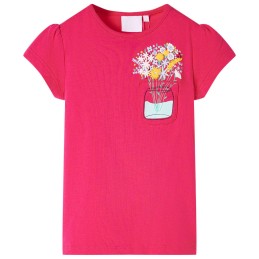 Kinder-T-Shirt Knallrosa 92