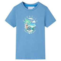 Kinder-T-Shirt Mittelblau 128