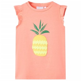 Kinder-T-Shirt Neonkoralle 104