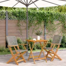 3-tlg. Bistro-Set Grau Poly...