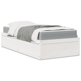 Bett mit Matratze Weiß...