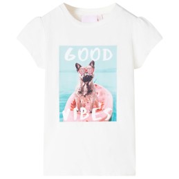 Kinder-T-Shirt Ecru 104