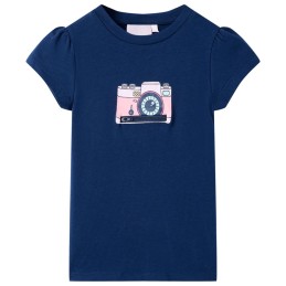 Kinder-T-Shirt Marineblau 140