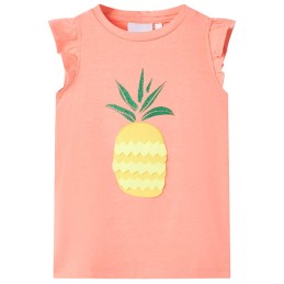 Kinder-T-Shirt Neonkoralle 140