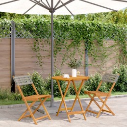 3-tlg. Bistro-Set Grau Poly...