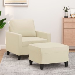 Sessel mit Hocker Creme 60...
