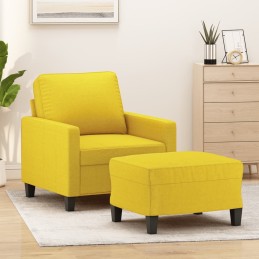 Sessel mit Hocker Hellgelb...