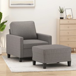 Sessel mit Hocker Taupe 60...