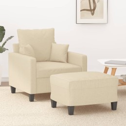 Sessel mit Hocker Creme 60...