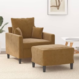Sessel mit Hocker Braun 60...