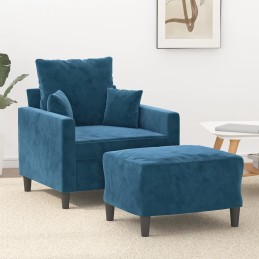 Sessel mit Hocker Blau 60...