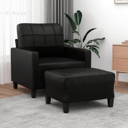 Sessel mit Hocker Schwarz...