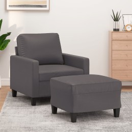 Sessel mit Hocker Grau 60...