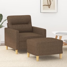 Sessel mit Hocker Braun 60...