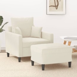 Sessel mit Hocker Creme 60...