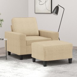 Sessel mit Hocker Creme 60...