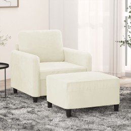 Sessel mit Hocker Creme 60...