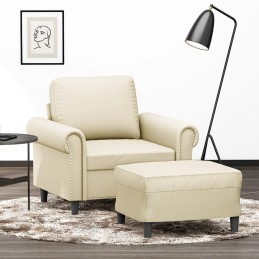 Sessel mit Hocker Creme 60...