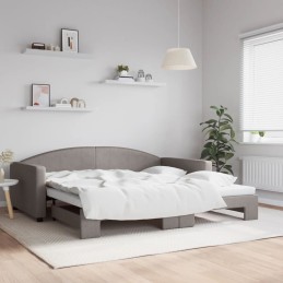 Tagesbett Ausziehbar Taupe...