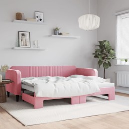 Tagesbett Ausziehbar Rosa...