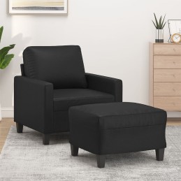 Sessel mit Hocker Schwarz...