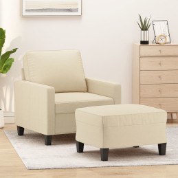 Sessel mit Hocker Creme 60...