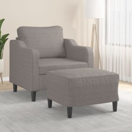 Sessel mit Hocker Taupe 60...