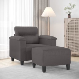 Sessel mit Hocker Grau 60...