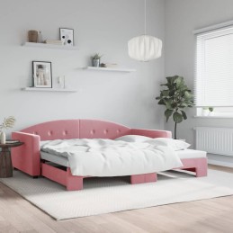 Tagesbett Ausziehbar Rosa...