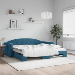 Tagesbett Ausziehbar Blau...