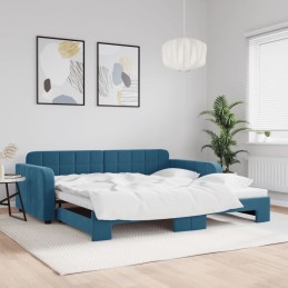 Tagesbett Ausziehbar Blau...