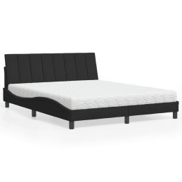 Bett mit Matratze Schwarz...